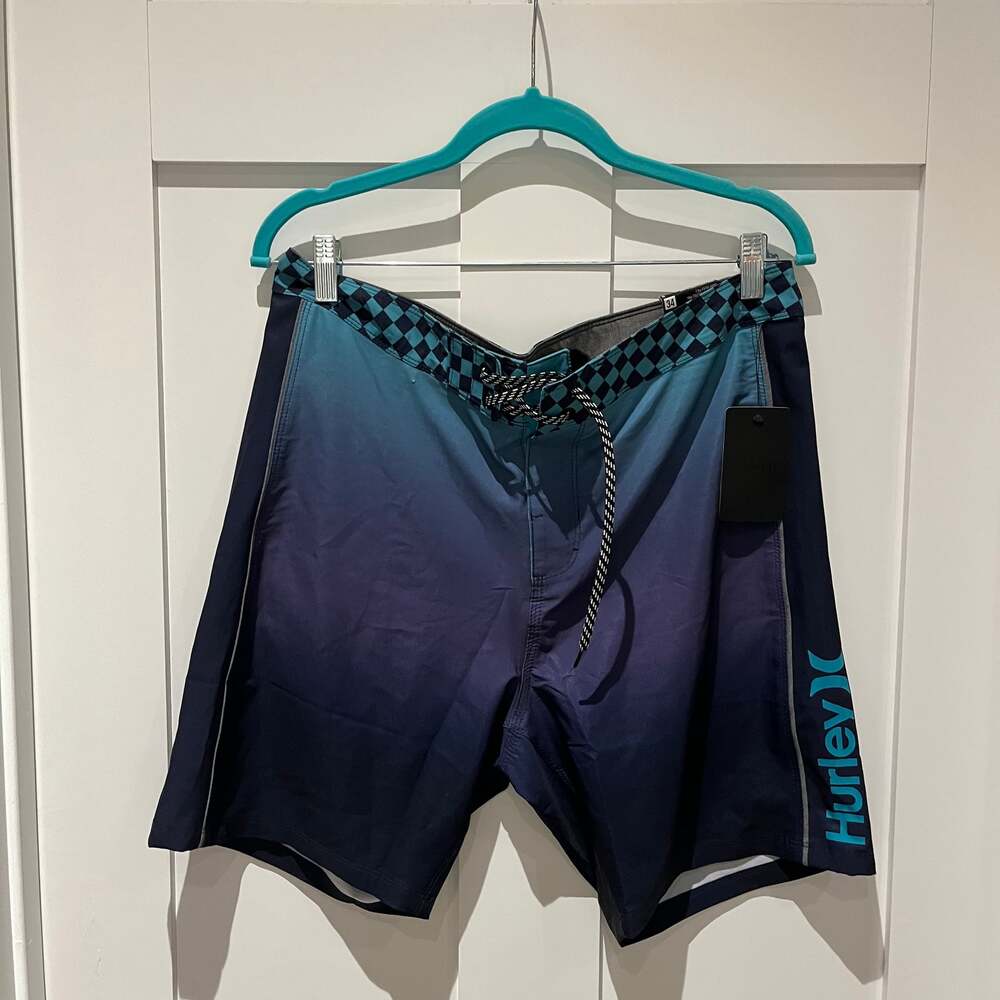 Hurley One and Only Gradient Board Shorts Wave Runner Blue Size 34
